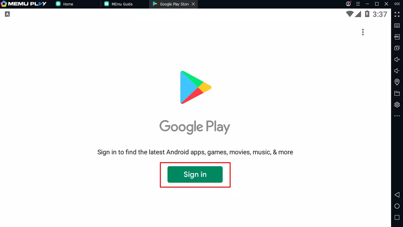 Cách đăng nhập vào Google Play bước 2