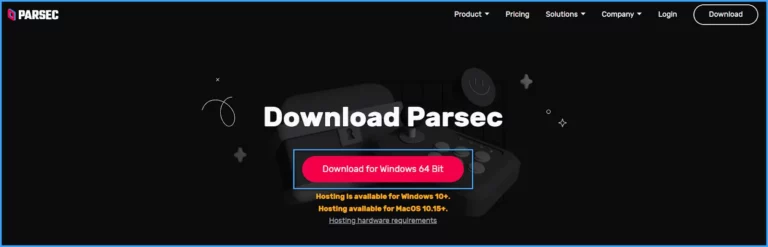 Download Phần Mềm Parsec - Cực Kỳ Dễ Dàng Bước 1