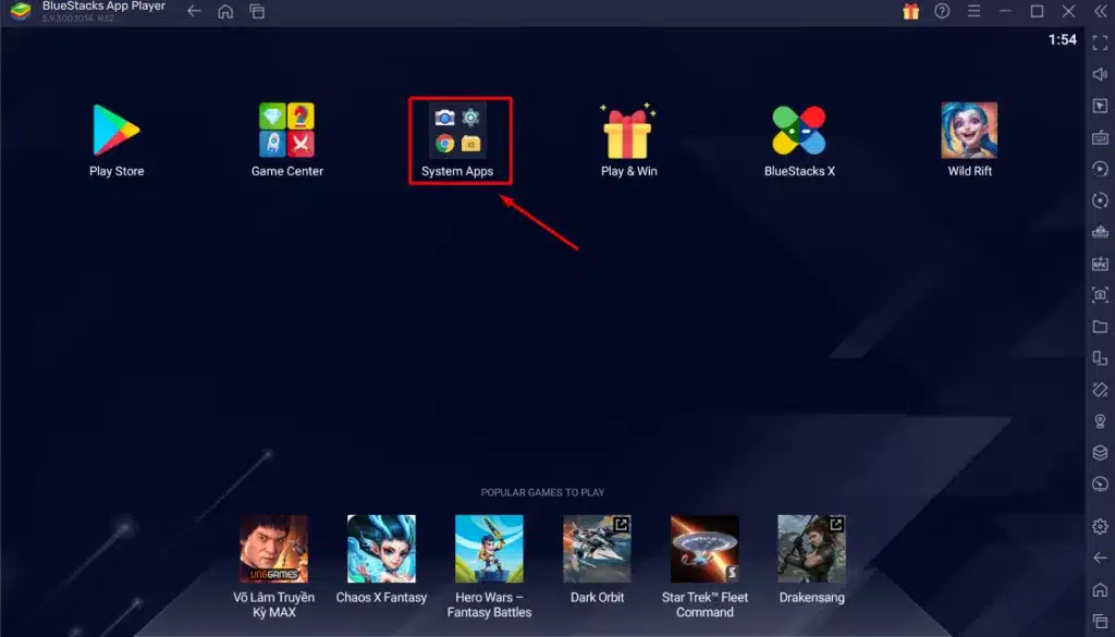 Tắt thông báo ứng dụng trên BlueStacks Bước 1